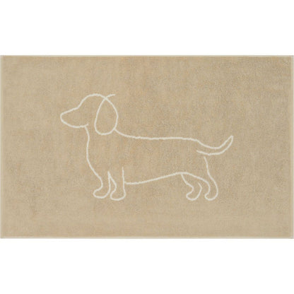 Badematte mit Dackel Motiv Einzeln Natur/Beige