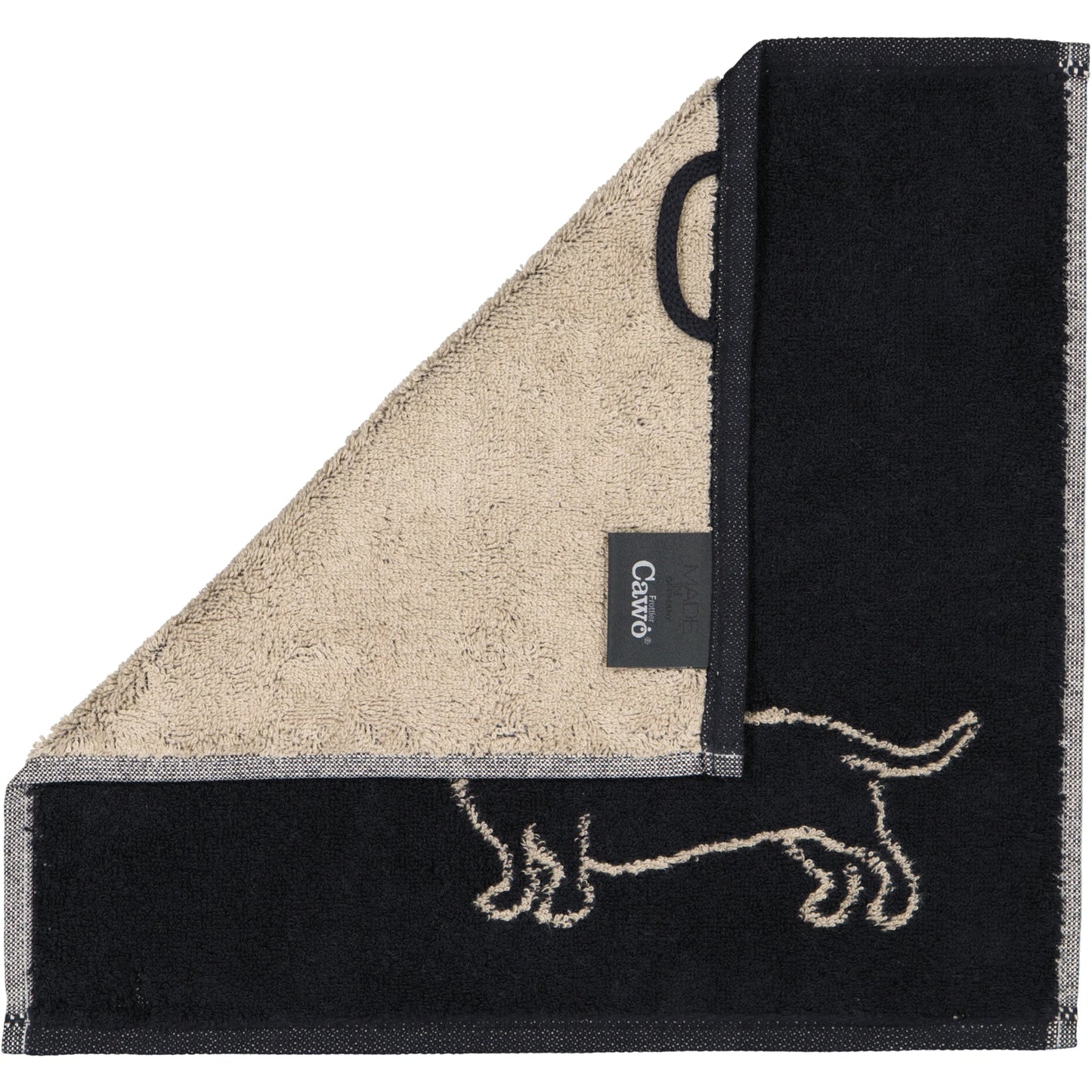 Seiftücher mit Hunde Motiven 3er Set Schwarz/Beige