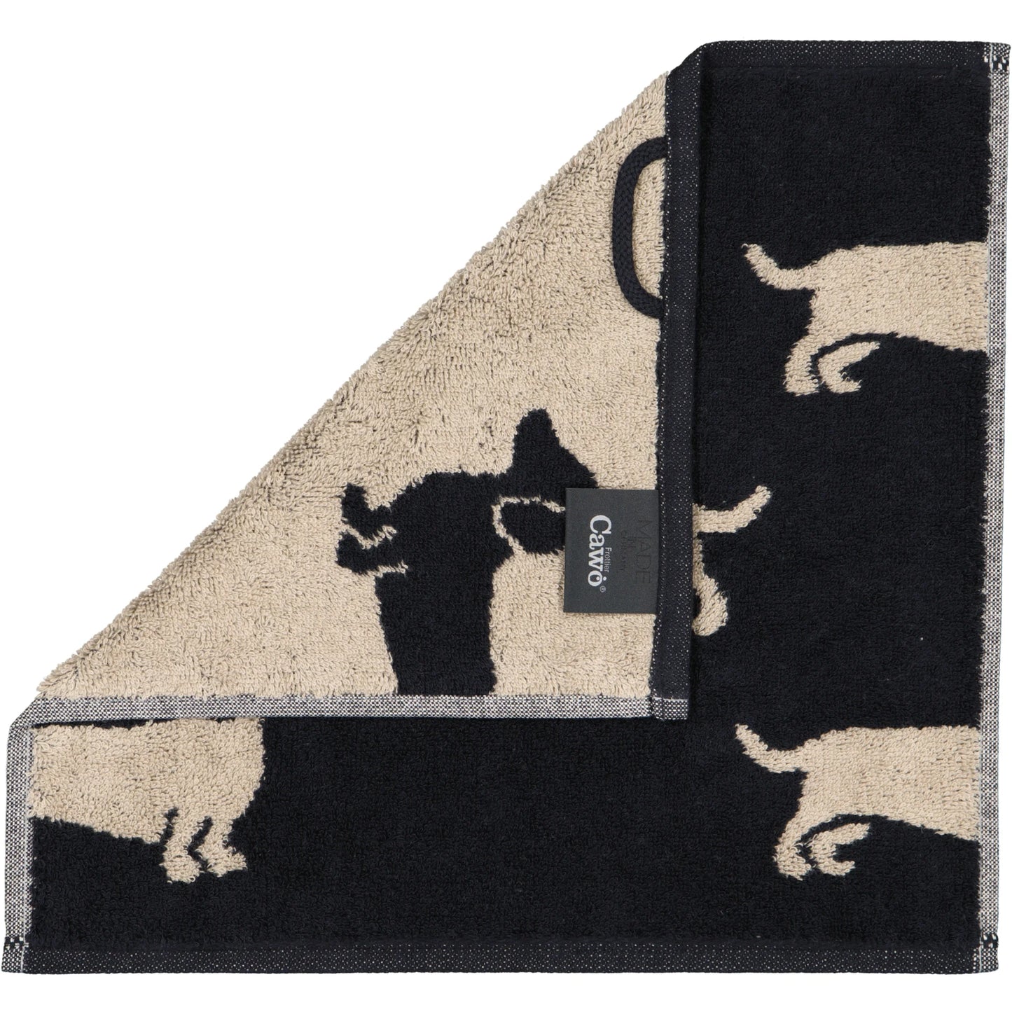 Seiftücher mit Hunde Motiven 3er Set Schwarz/Beige