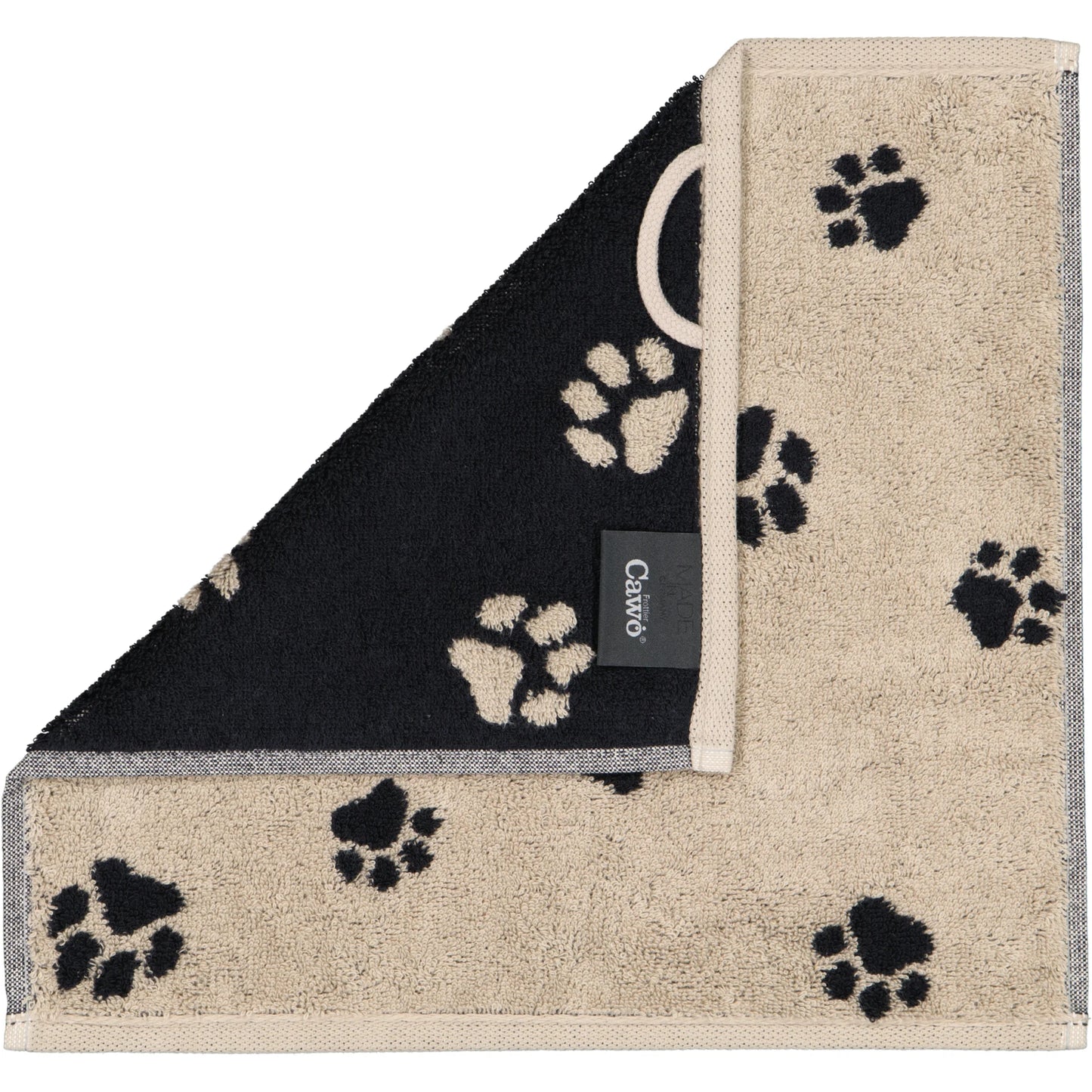 Seiftücher mit Hunde Motiven 3er Set Schwarz/Beige