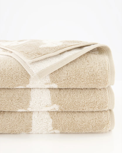 Handtuch mit Dackel Motiv Natur/Beige