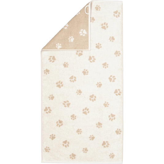 Handtuch mit Pfoten Motiv Natur/Beige