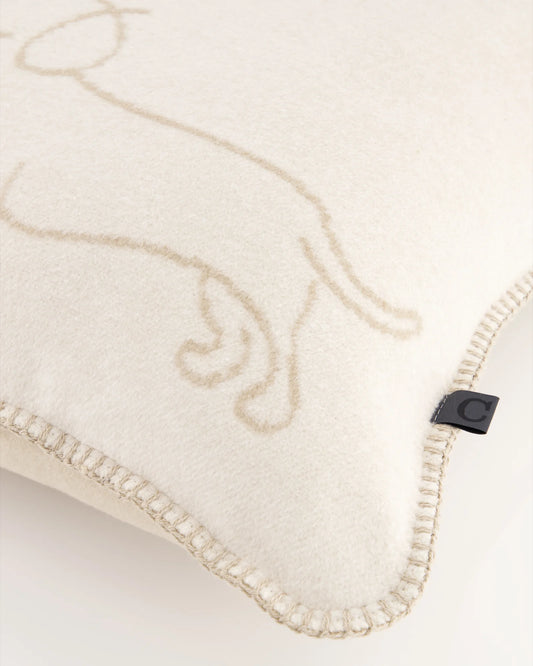 Kissenbezug mit Dackel Motiv Natur/Beige
