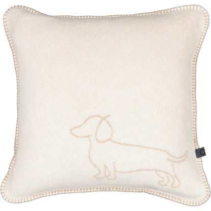 Kissenbezug mit Dackel Motiv Natur/Beige