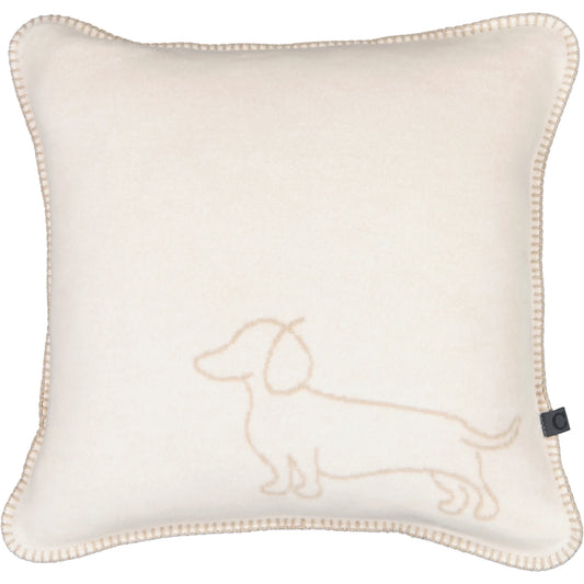 Kissenbezug mit Dackel Motiv Natur/Beige