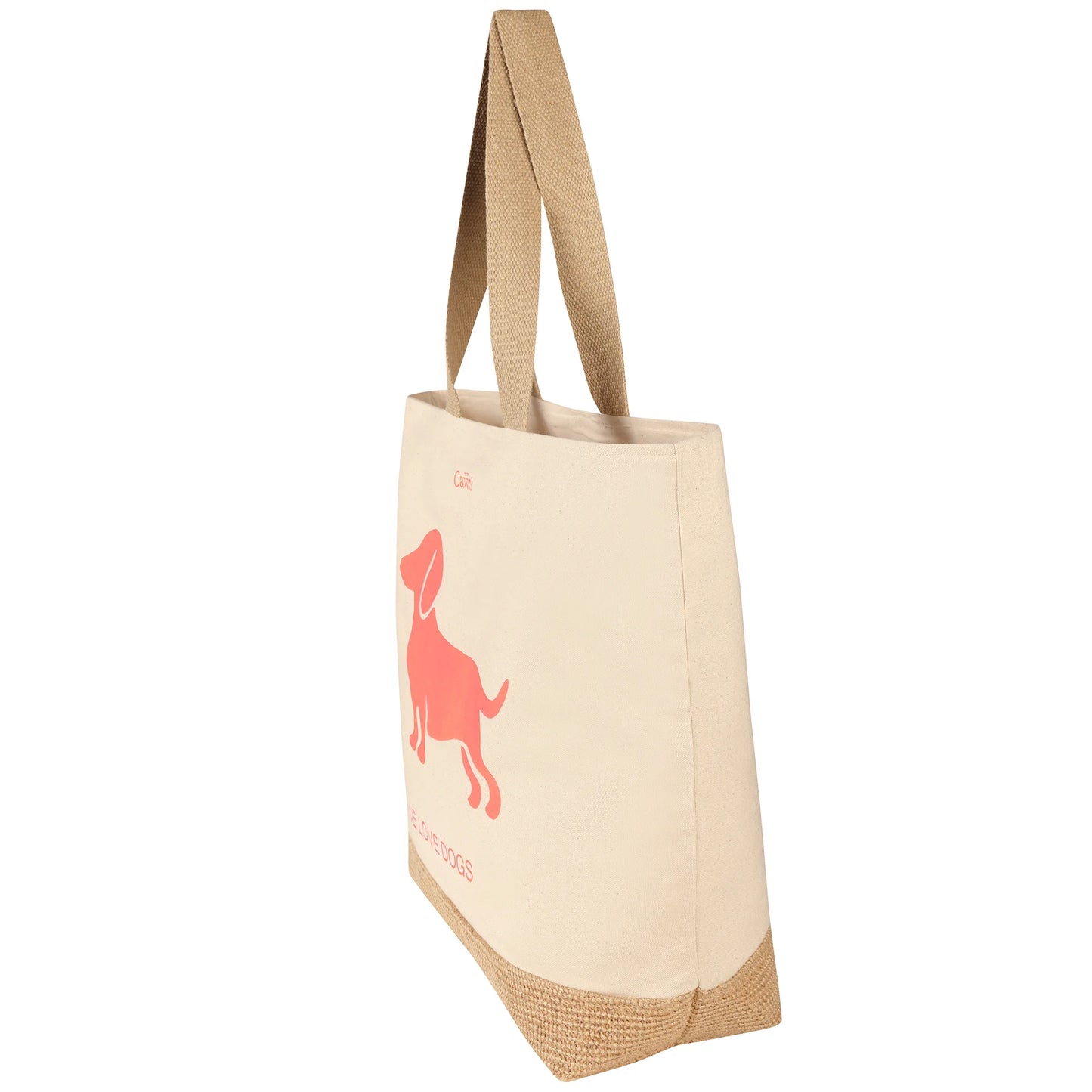 Tasche mit Dackel Motiv in Pink/Beige