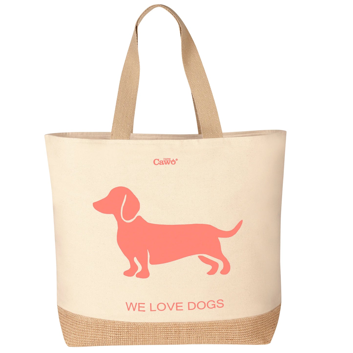 Tasche mit Dackel Motiv in Pink/Beige