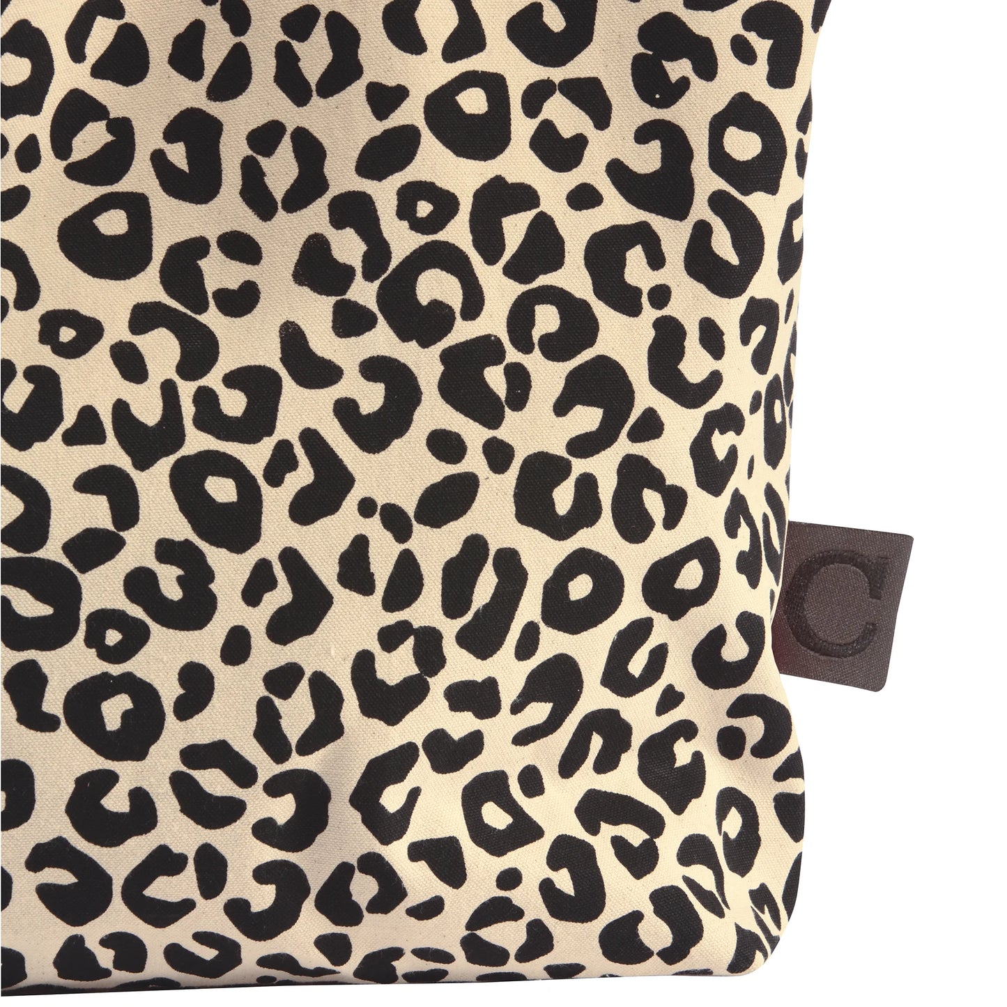 Tasche mit Leo Motiv in Schwarz/Beige