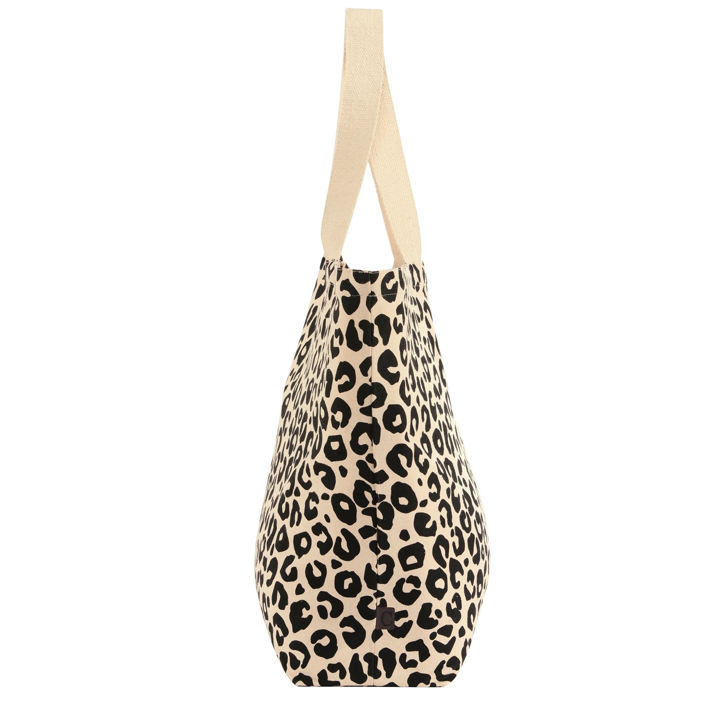 Tasche mit Leo Motiv in Schwarz/Beige