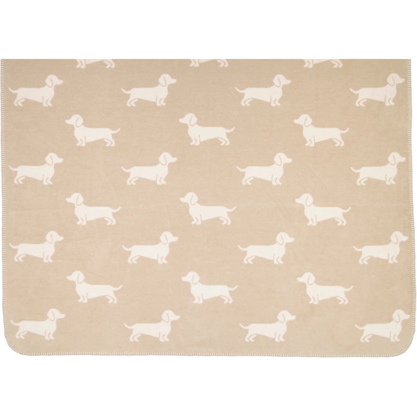 Wohndecke mit Hunde Motiv in Natur/Beige