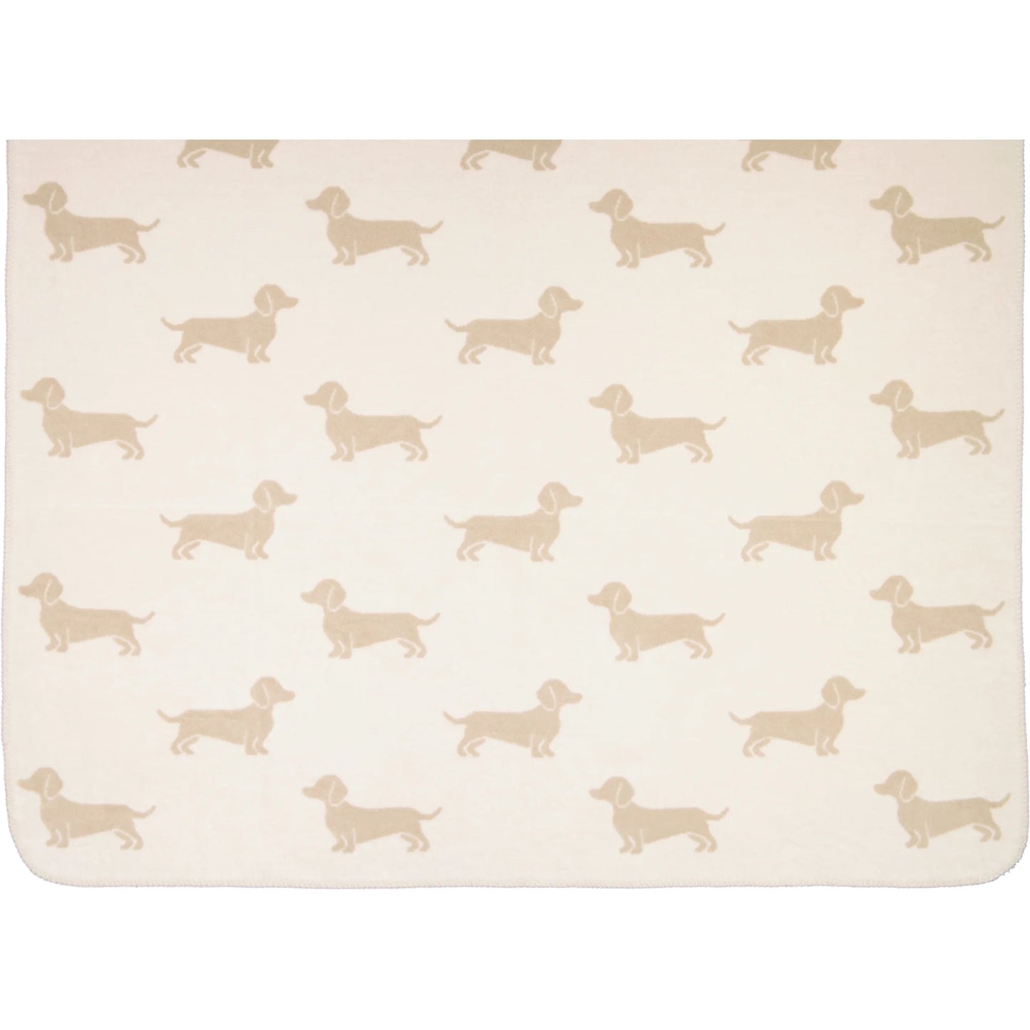 Wohndecke mit Hunde Motiv in Natur/Beige