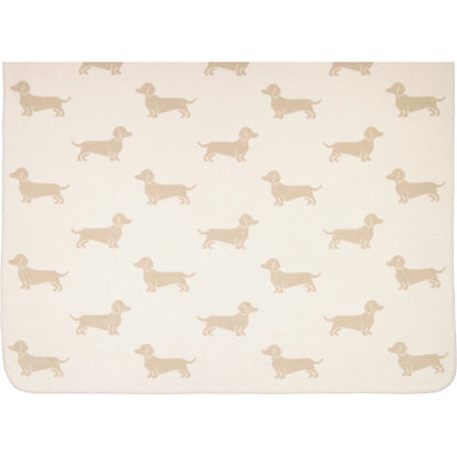 Wohndecke mit Hunde Motiv in Natur/Beige