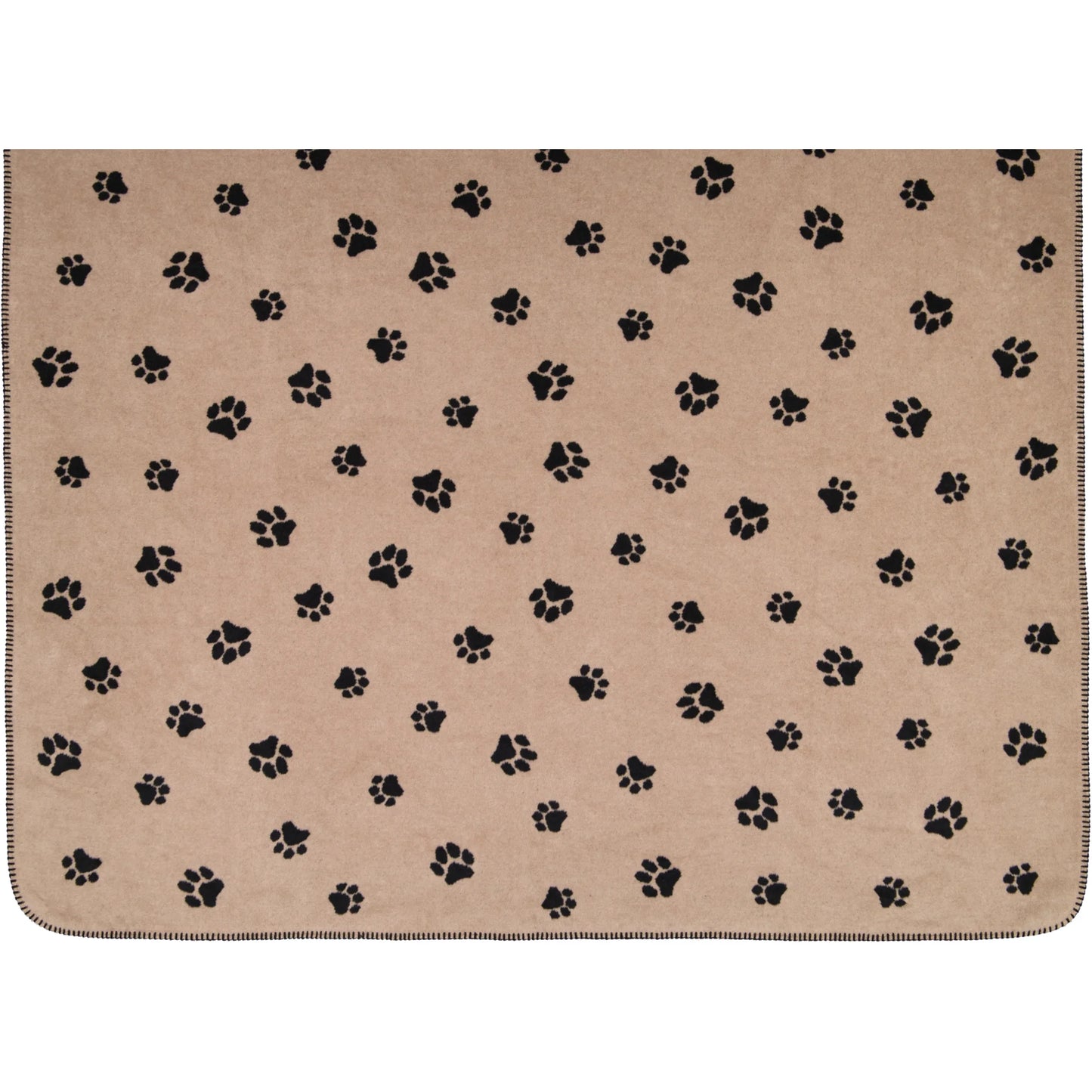 Wohndecke mit Pfoten Motiv in Schwarz/Beige