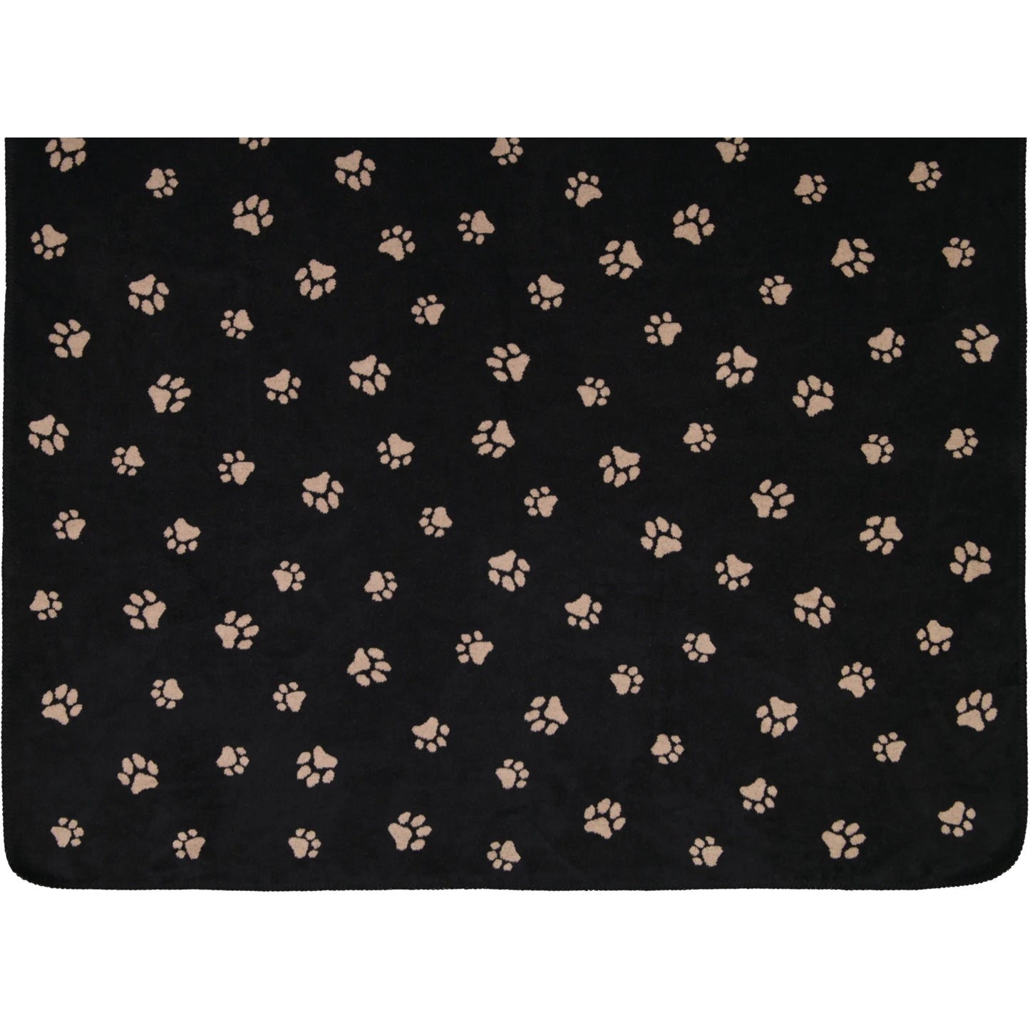 Wohndecke mit Pfoten Motiv in Schwarz/Beige