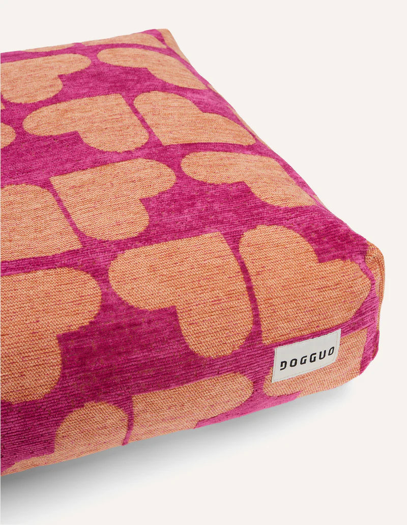 Heart Orthopädisches Hundebett – Magenta/Aprikot, Waschbar