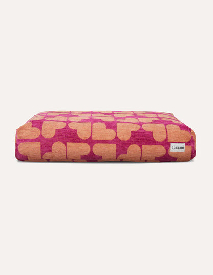 Heart Orthopädisches Hundebett – Magenta/Aprikot, Waschbar