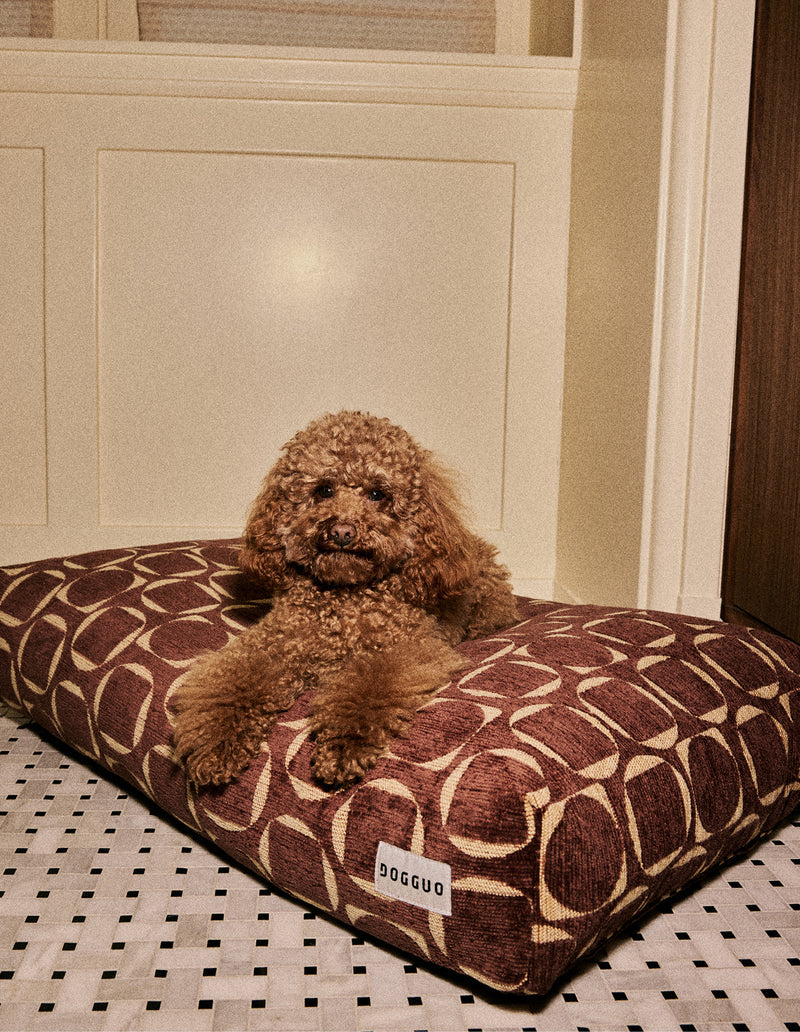 Retro Orthopädisches Hundebett – Braun/Beige, Waschbar