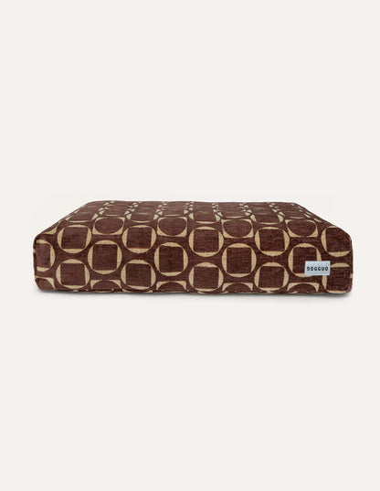 Retro Orthopädisches Hundebett – Braun/Beige, Waschbar
