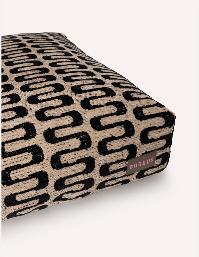 Retro Wave Orthopädisches Hundebett – Schwarz/Weiß, Waschbar