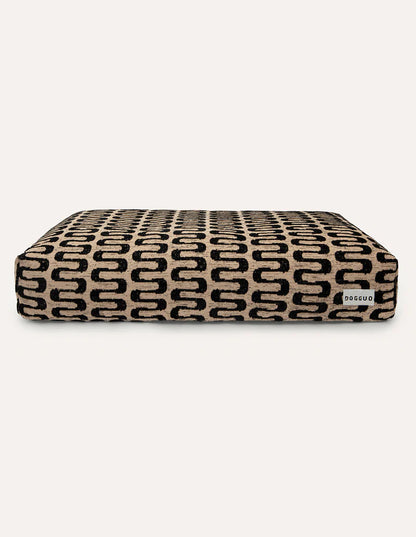 Retro Wave Orthopädisches Hundebett – Schwarz/Weiß, Waschbar