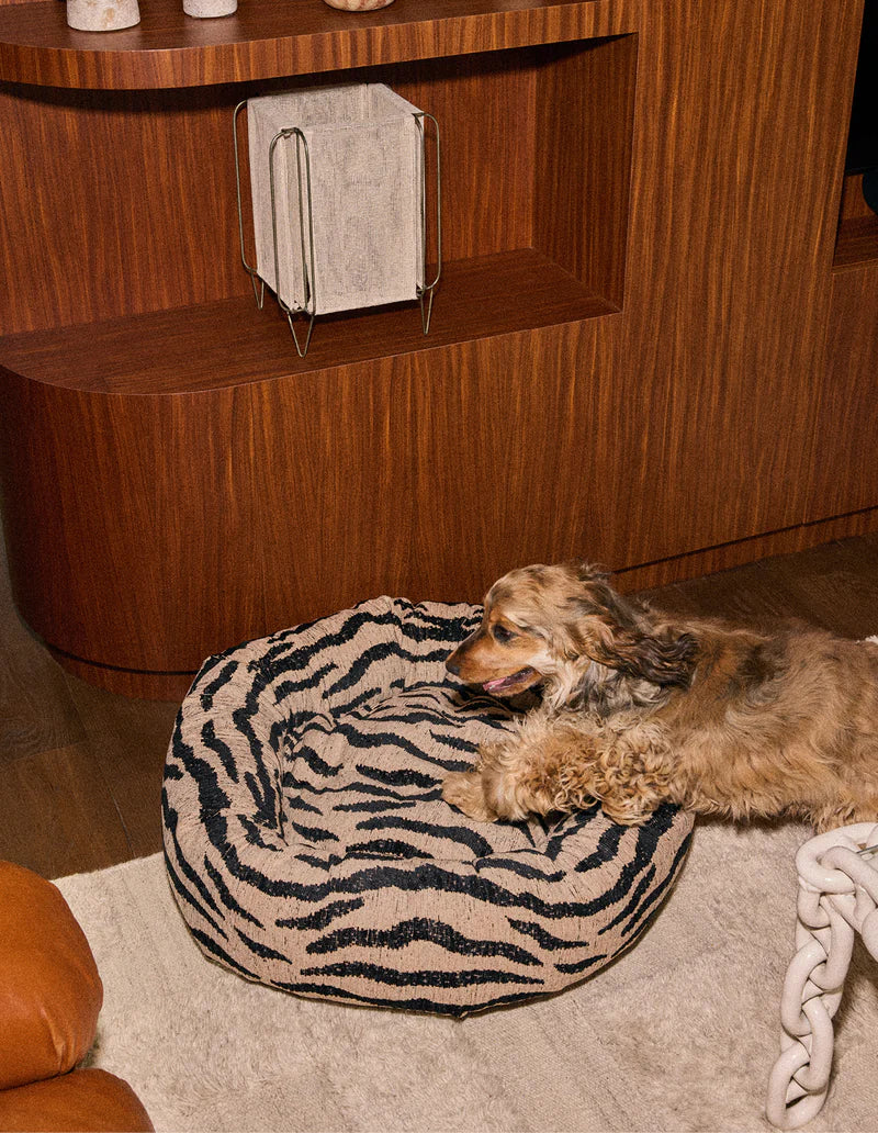 Zebra Rundes Orthopädisches Hundebett – Schwarz/Weiß, Waschbar