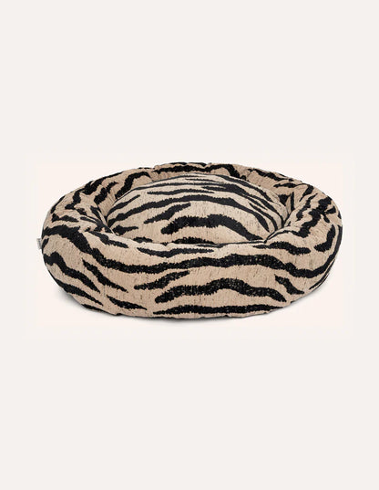 Zebra Rundes Orthopädisches Hundebett – Schwarz/Weiß, Waschbar