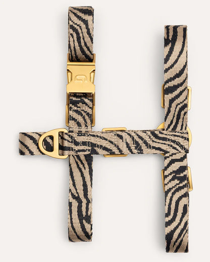 Zebra Hundegeschirr - Beige/Schwarz