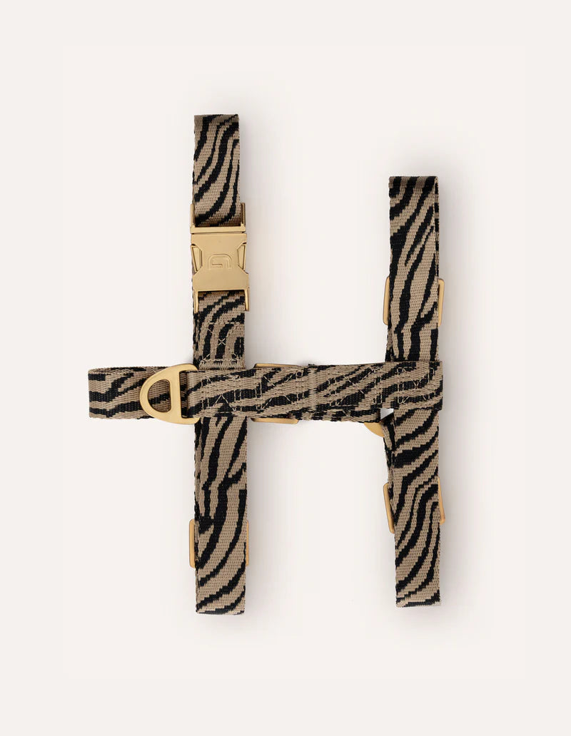 Zebra Hundegeschirr - Beige/Schwarz