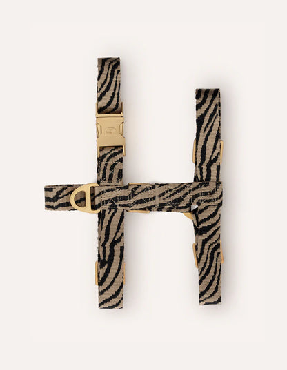 Zebra Hundegeschirr - Beige/Schwarz