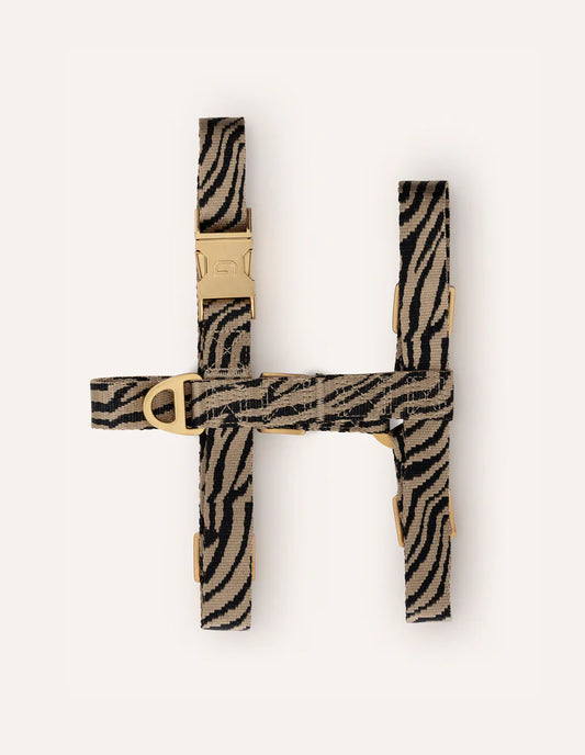 Zebra Hundegeschirr - Beige/Schwarz