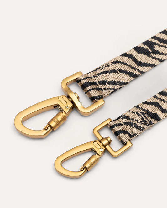 Zebra Hundeleine - Beige/Schwarz