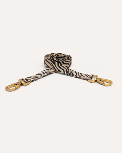 Zebra Hundeleine - Beige/Schwarz