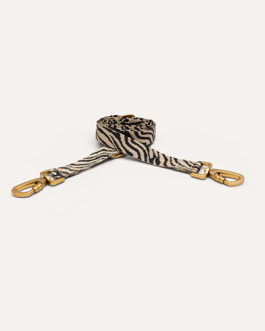 Zebra Hundeleine - Beige/Schwarz