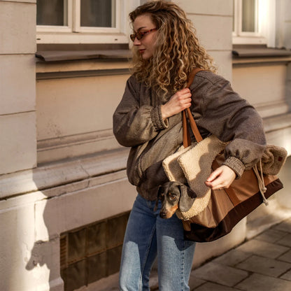 Aspen Hundetasche mit Teddy-Futter – Farbe Gold