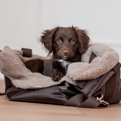 Aspen Hundetasche mit Teddy-Futter – Farbe Braun