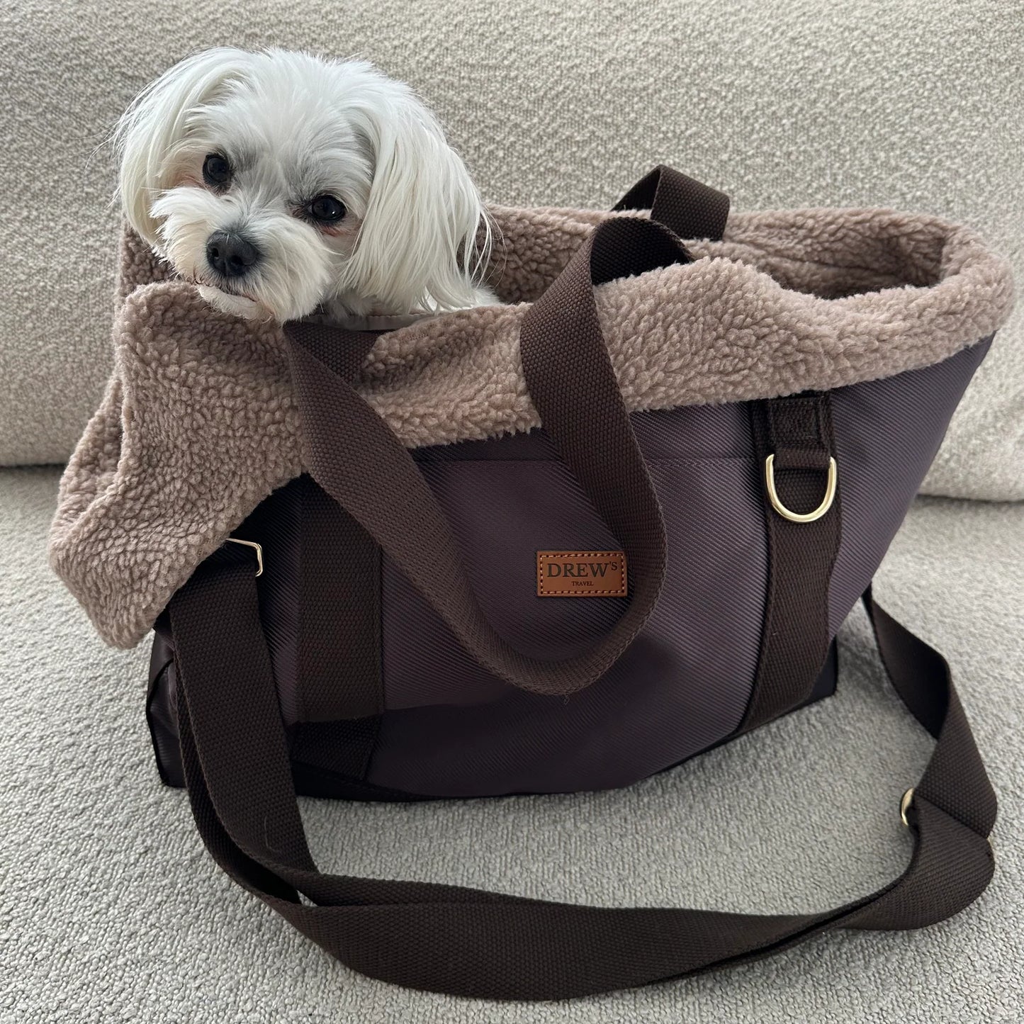 Aspen Hundetasche mit Teddy-Futter – Farbe Braun