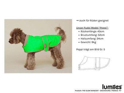 Glow Raincoat Mini-Fit Neon Hunderegenmantel – Neongelb