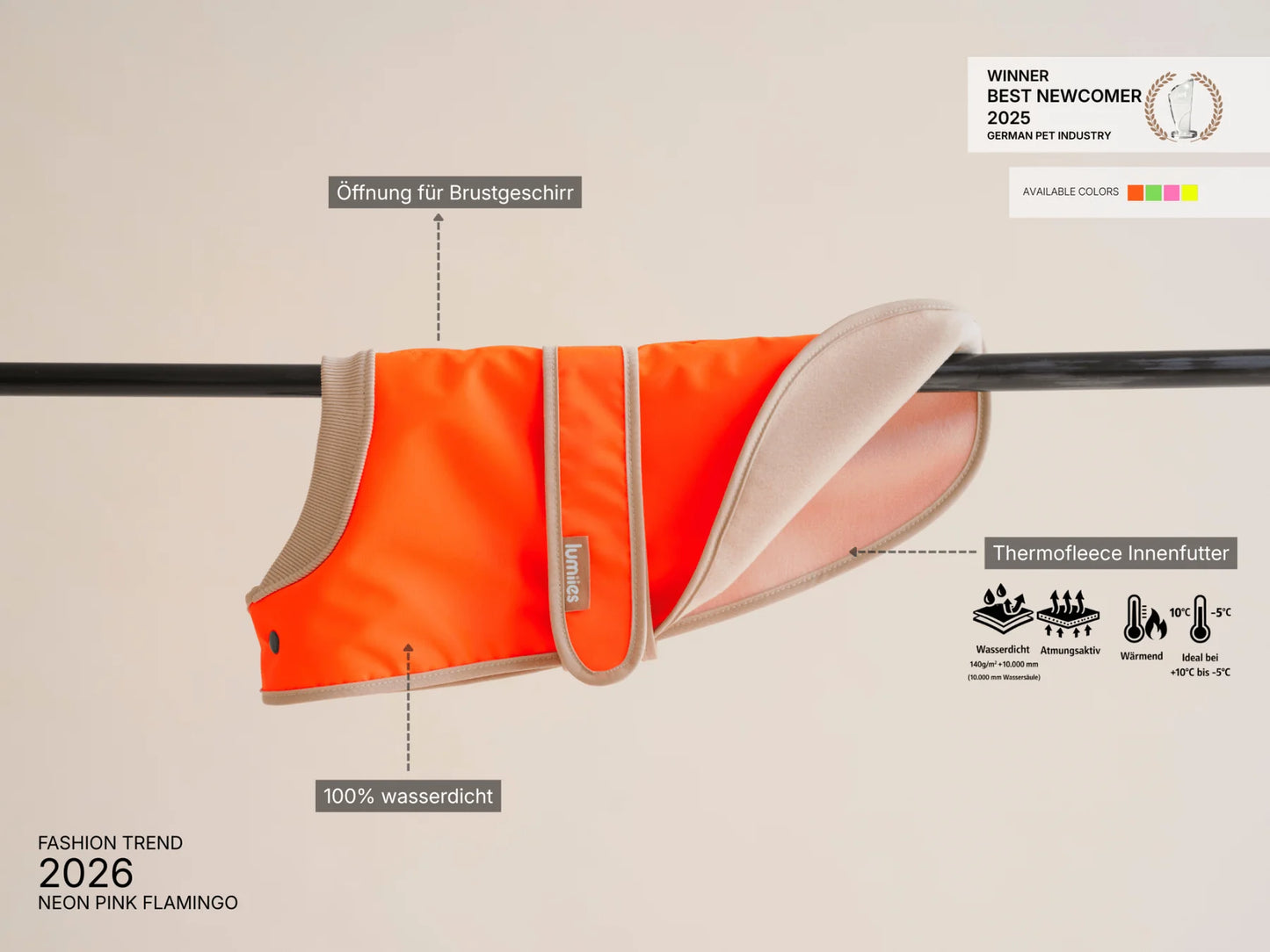 Glow Raincoat Mini-Fit Neon Hunderegenmantel – Neonorange