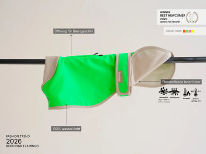 Glow Raincoat Regular-Fit Neon Hunderegenmantel – Neongrün