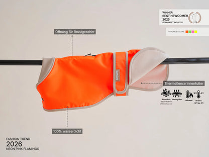 Glow Raincoat Regular-Fit Neon Hunderegenmantel – Neonorange
