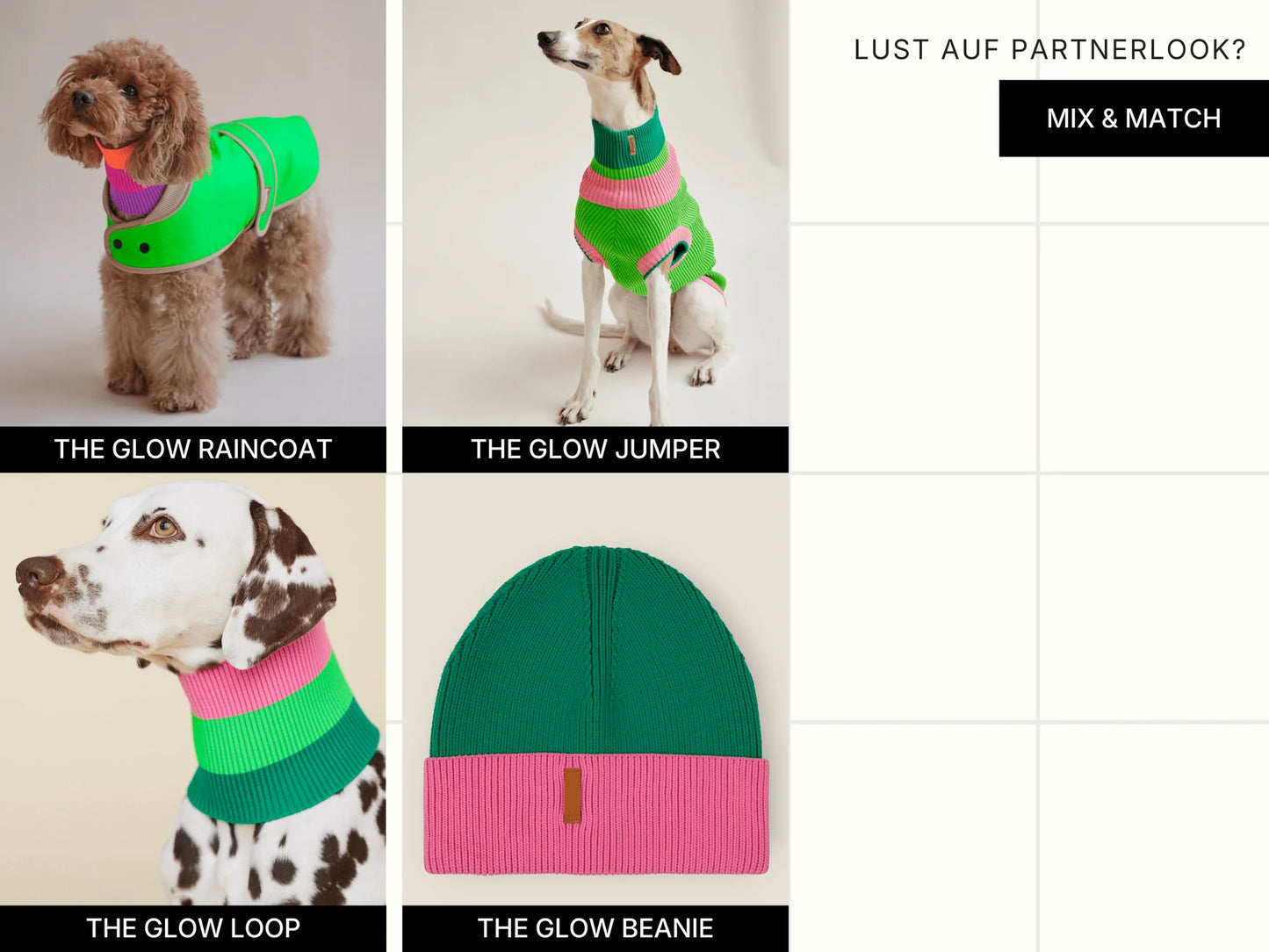 Glow Loop Neon Hundeschal – Watermelon Crush (Grün/Pink)