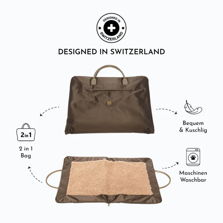 Clara Luxuriöse Hunde Travel Mat-Bag – Olive