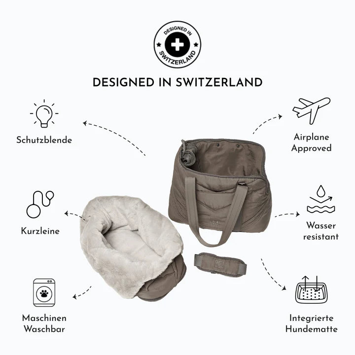 Lola Luxuriöse Hundetasche – Grau