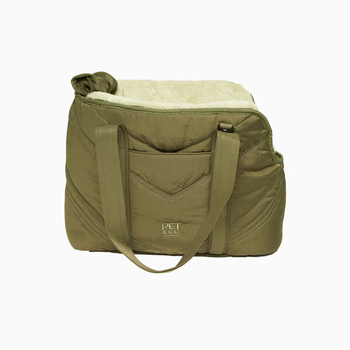Lola Luxuriöse Hundetasche – Olive