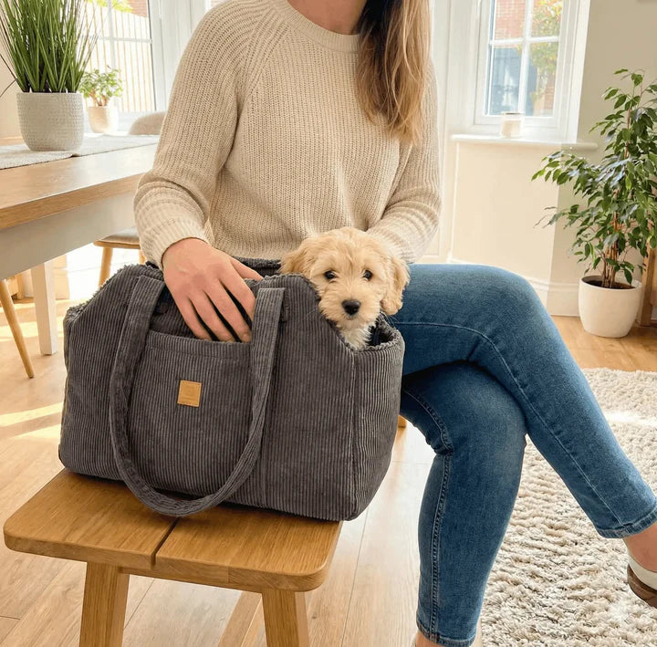 Lucky Luxuriöse Hundetasche – Grau
