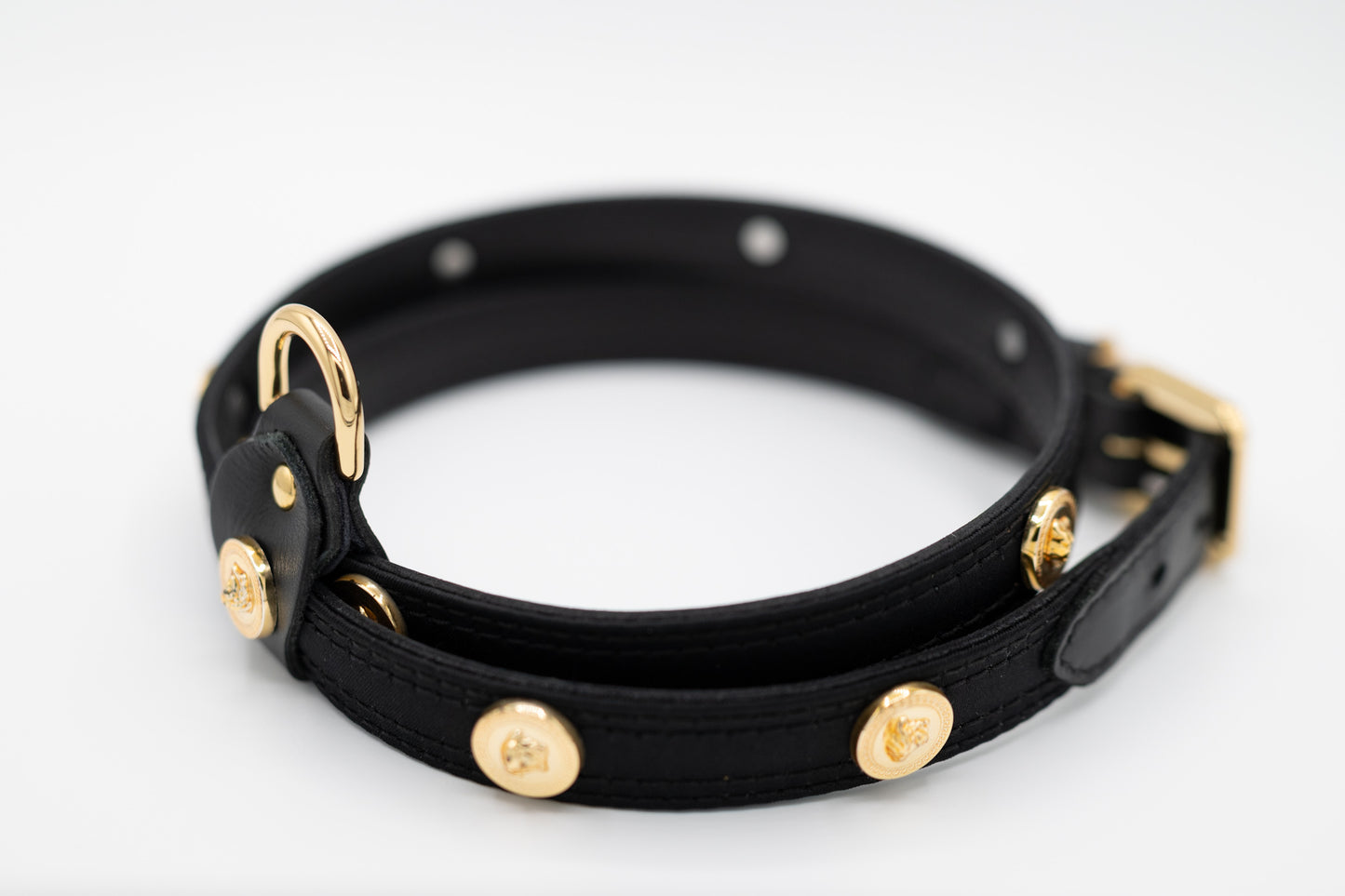 Icon Hundeleine & Hundehalsband Set aus Leder mit Medusa-Details