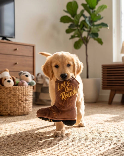 Brauner Cowboy-Stiefel Hundespielzeug
