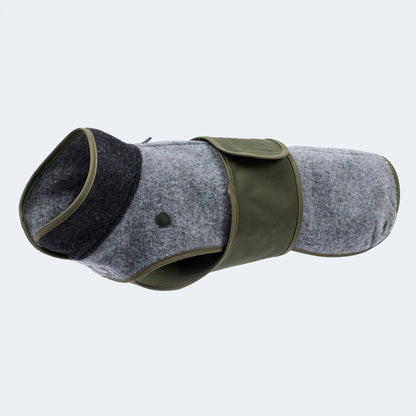 Lodenmantel mit ausknöpfbarem Fleece für Dackel und kleine Hunde