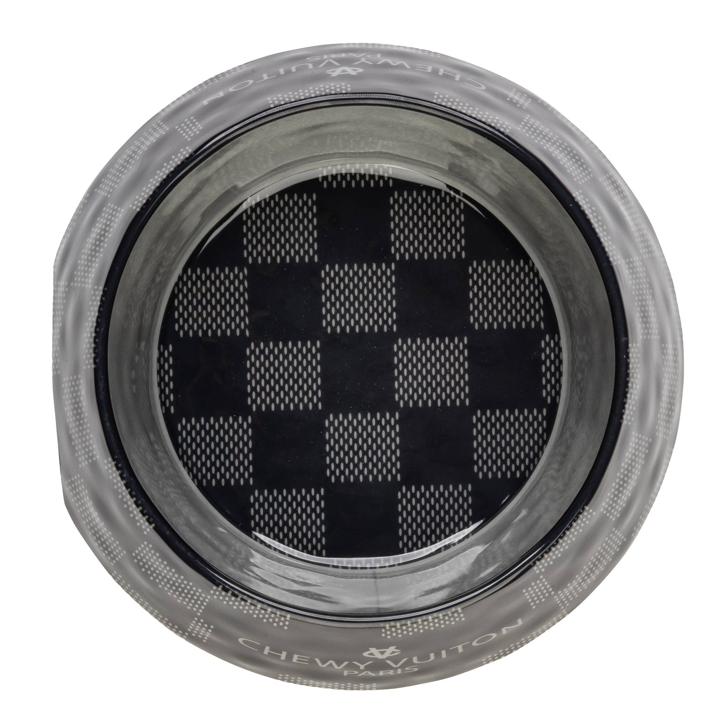 Schwarze Checker Chewy Vuiton Schüssel