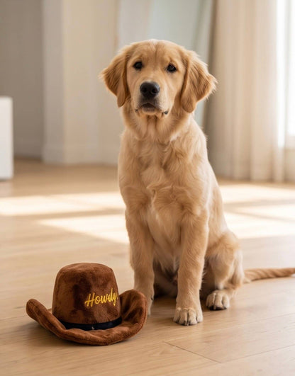 Brauner Cowboy-Hut für Hunde